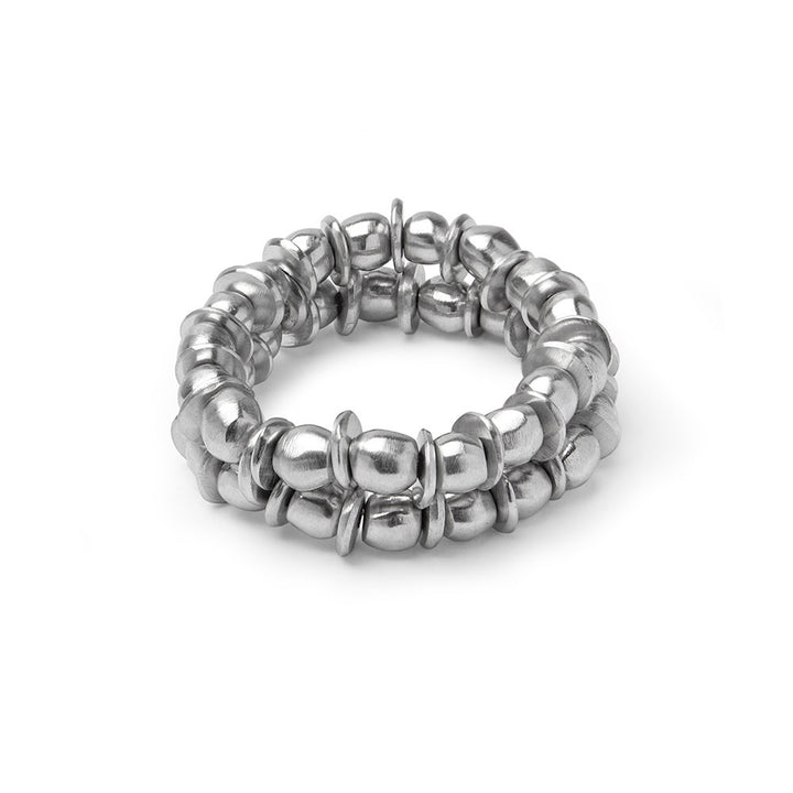 AL01160BRACELET ELASTIQUE 2 TOURS BOULES/RONDELLE