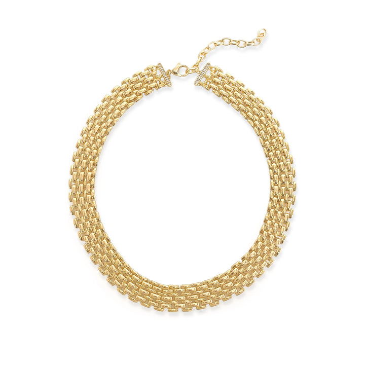 ANK444 - Brick Pattern Chain Necklace