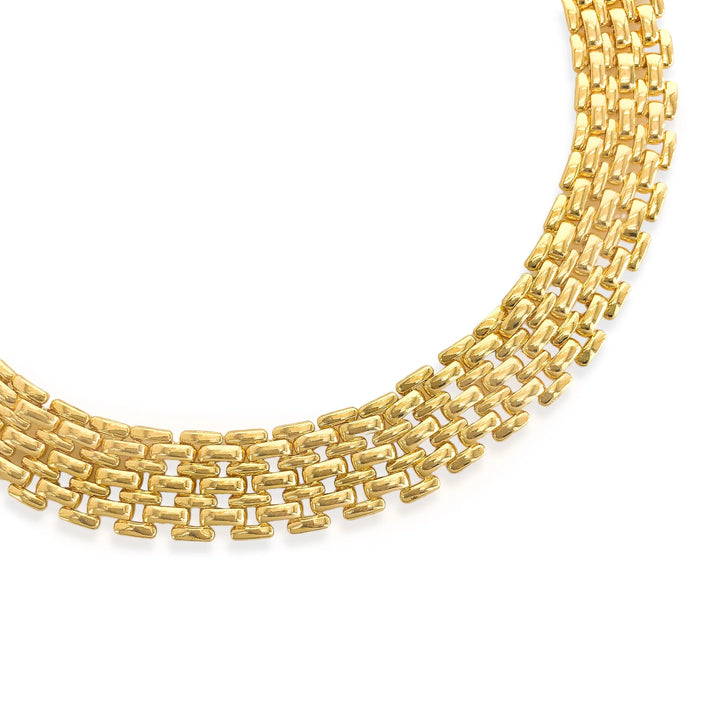 ANK444 - Brick Pattern Chain Necklace