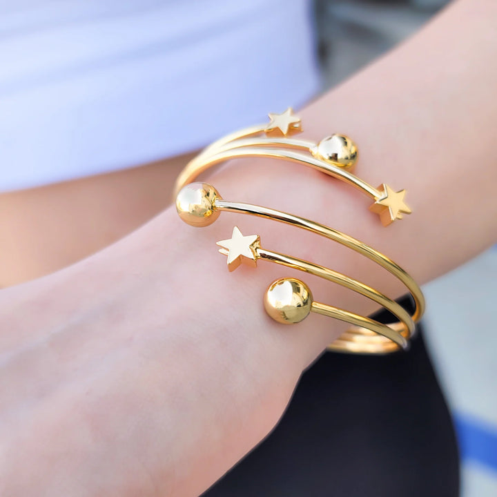 809BR04 - Stars & Spheres Cuff Bracelet