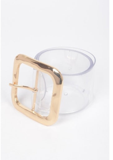 Square Buckle Clear Belt