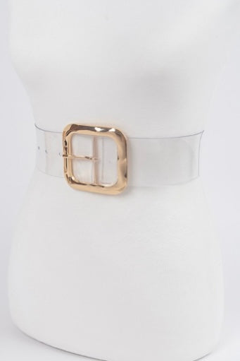 Square Buckle Clear Belt