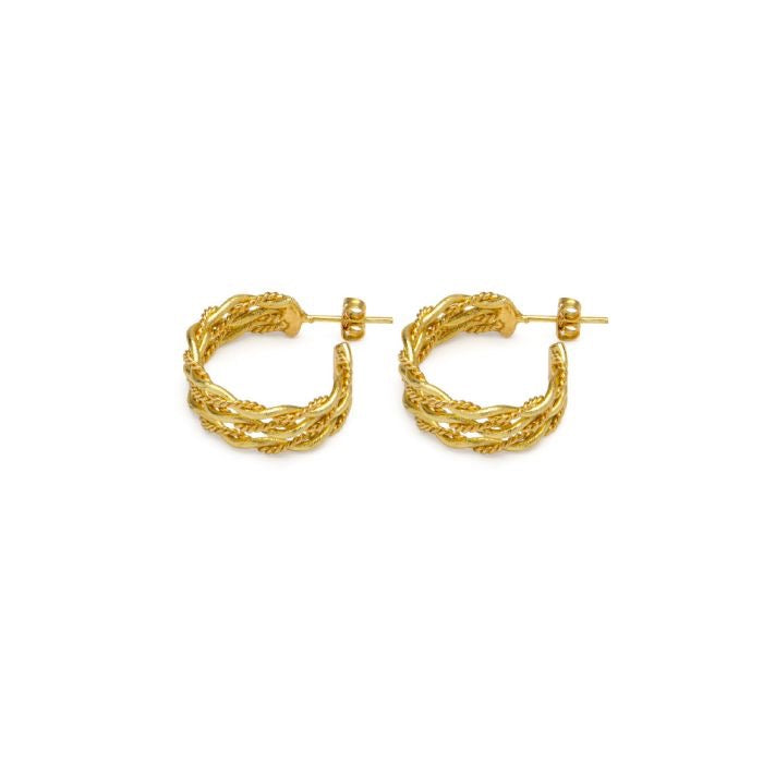 C HOOP EARRINGS 3 LINES TORCHON Code DD16144S