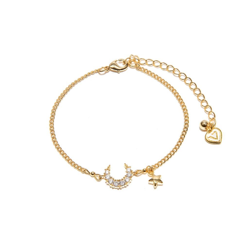 CHAIN BRACELET MOON MINI ZIRCON Code KG1004PULSERAZoé Del Mar