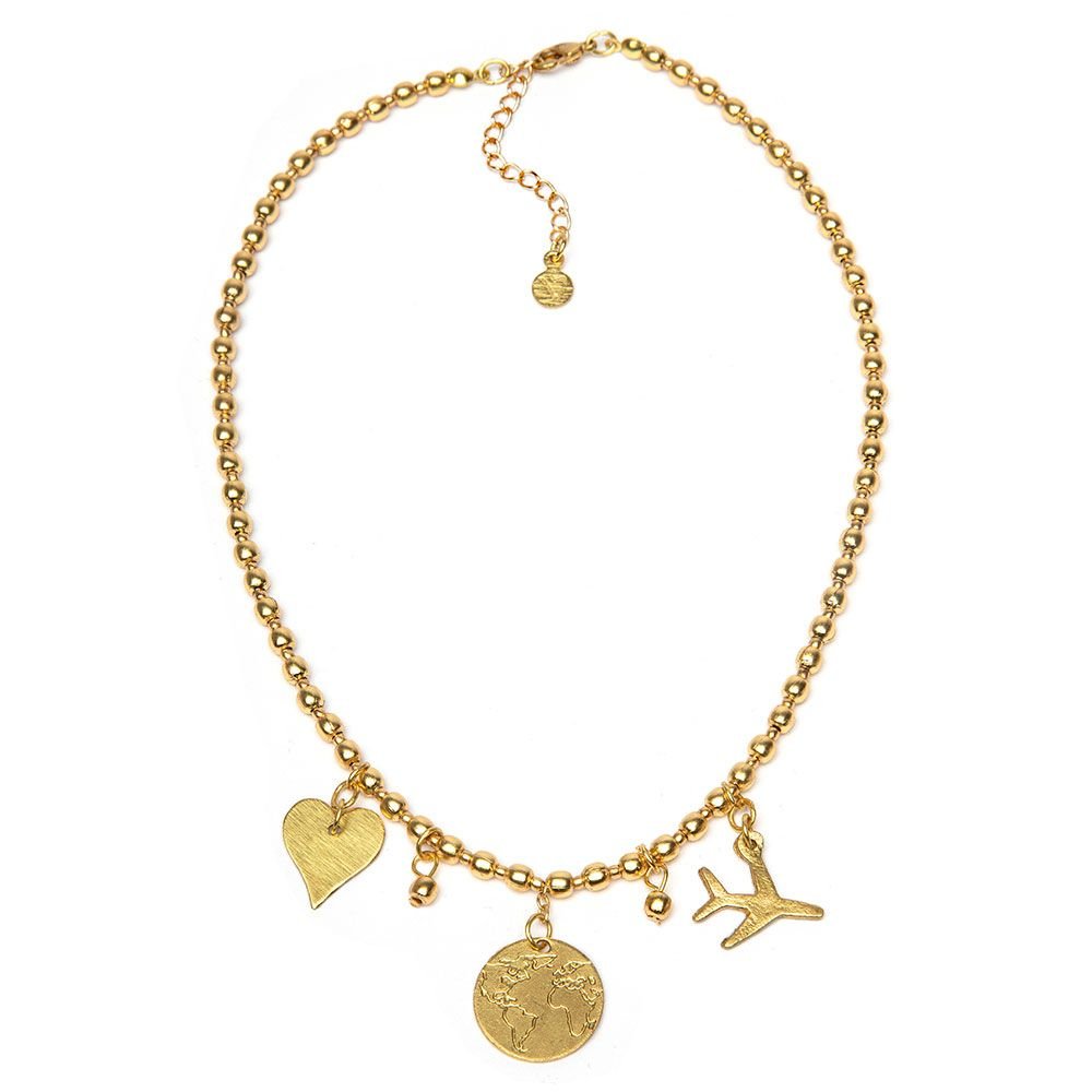 DD01028 NECKLACE HEART/TRAVEL CHARMCOLLARZoé Del Mar