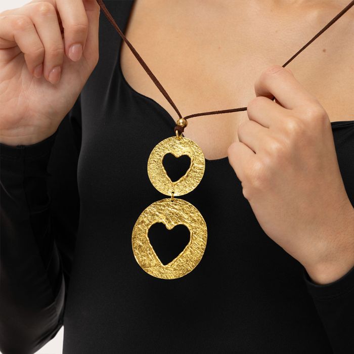 DD02062 PENDENTE PLACCHE CUORI BUCATIZoé Del Mar