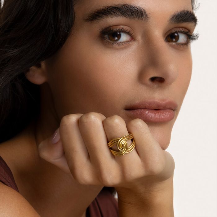 DD15085S ANILLO BANDA ENTRELAZADOZoé Del Mar