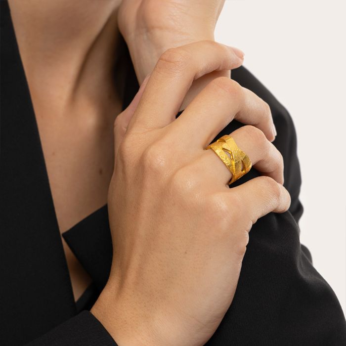 DD15092S ANILLO BANDA ENTRELAZADOZoé Del Mar