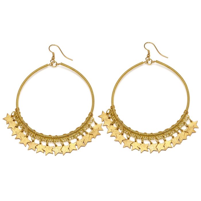 DD16148S PENDIENTES HOOPS ESTRELLASZoé Del Mar