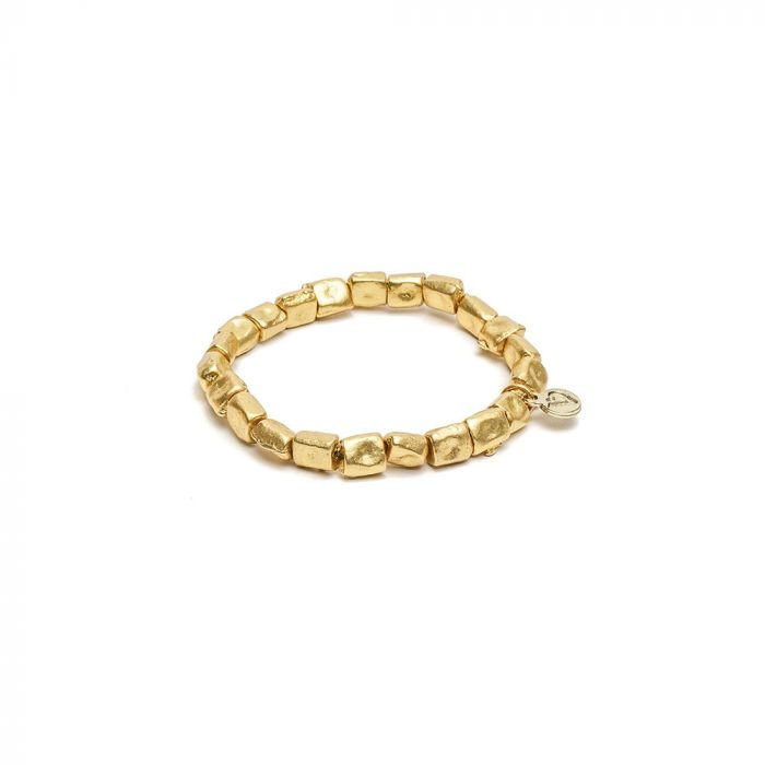 ELASTIC BRACELET MEDIUM HAMMERED CUBES DRY4015PULSERAZoé Del Mar