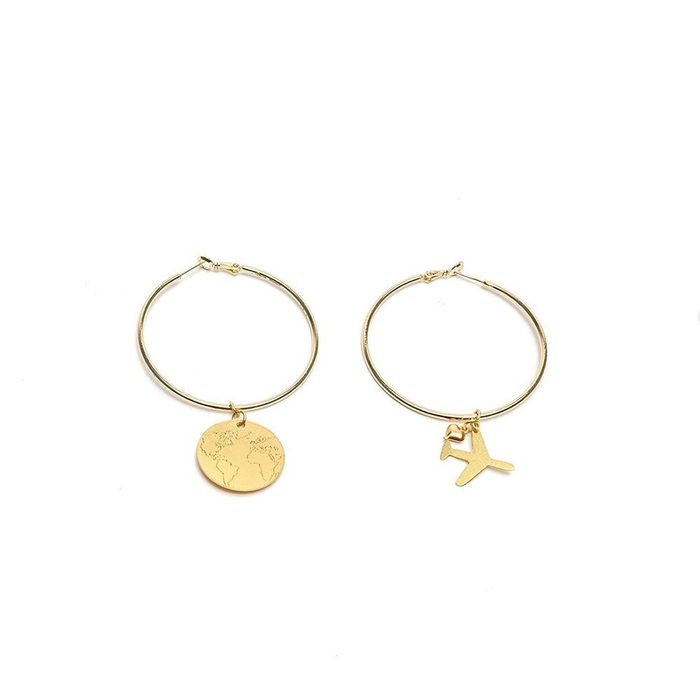 HOOP EARRINGS AIRPLANE/MAPPANTALLAZoé Del Mar