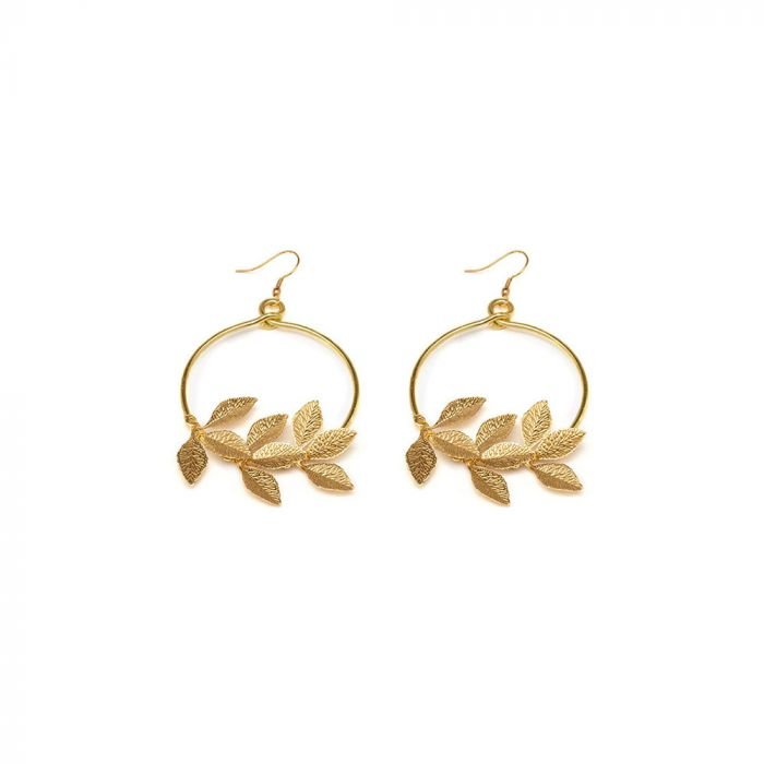 HOOPE EARRINGS LEAVESPANTALLAZoé Del Mar