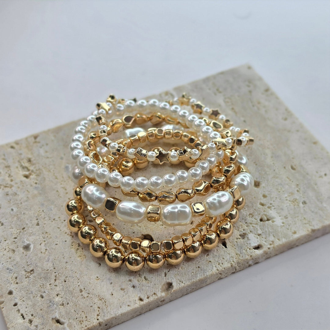 Set de Pulseras Perlas y EstrellasZoé Del Mar