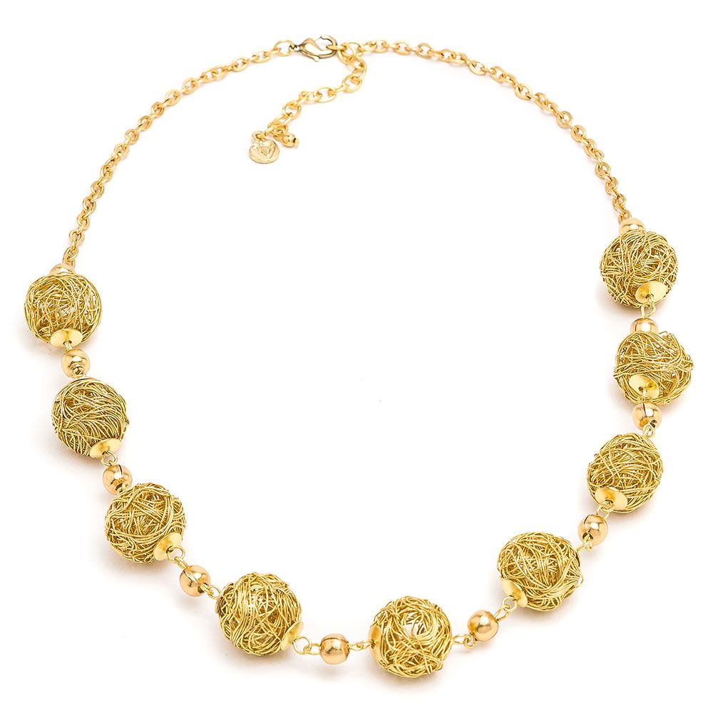 SHORT NECKLACE 9 SPHERES MICROSTRING CODE DD03006COLLARZoé Del Mar