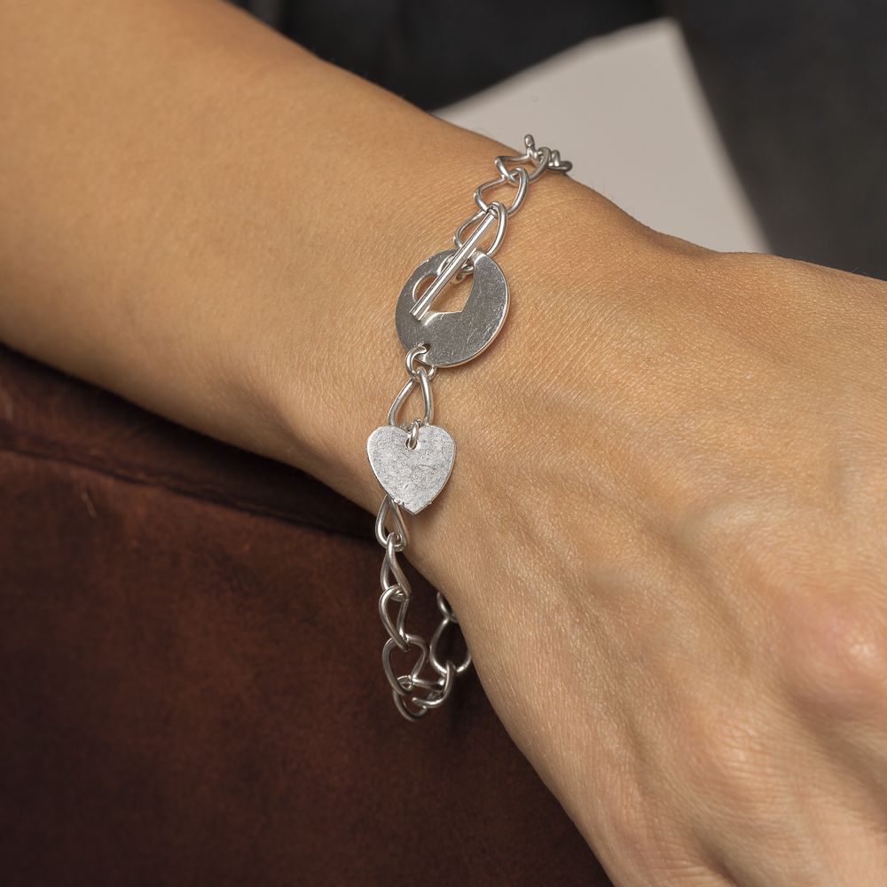 CHAIN BRACELET T-BAR HEART